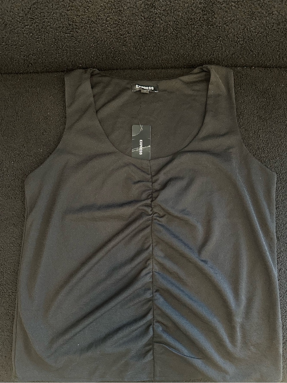 Express Ex Relaxed Shirred Crepe Tank